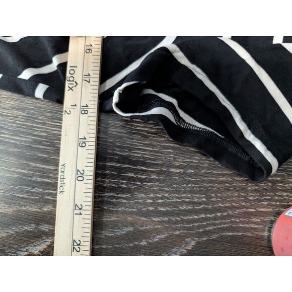Garnet Hill Tencel Cotton Cap Sleeve Midi Dress Striped Black Size M - Picture 8 of 9